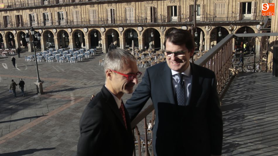 Recepción municipal al nuevo rector de la Universidad de Salamanca, Ricardo Rivero