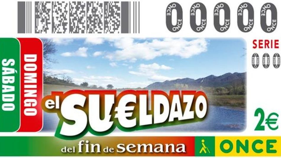 Plantilla de un cupón de la Once del fin de semana.