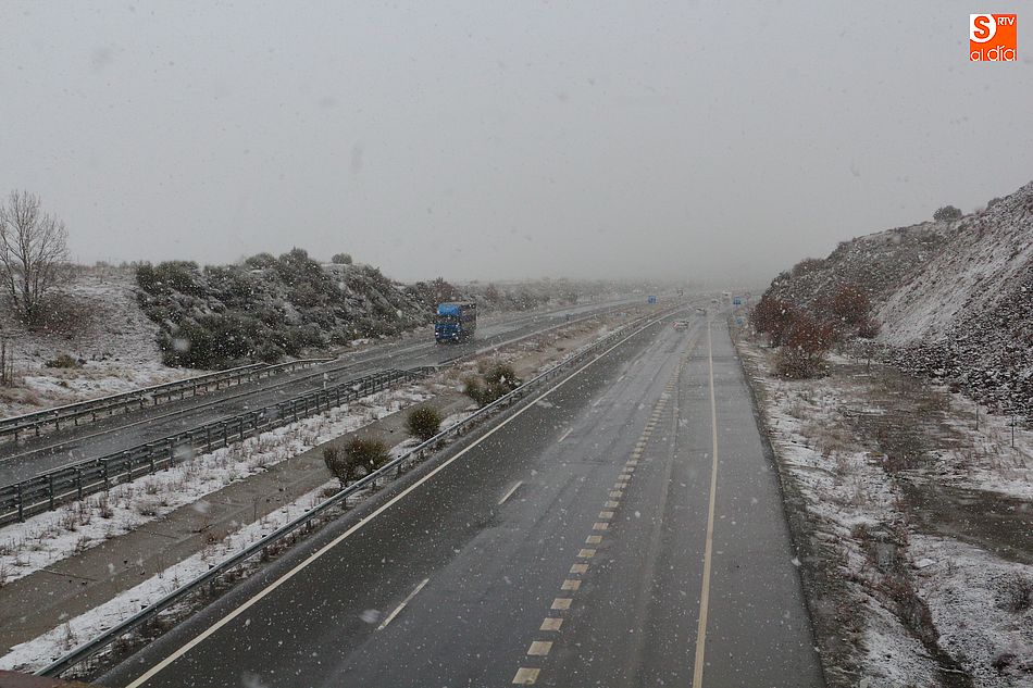 La A-66 a su paso por Guijuelo en torno a las 15:00 horas