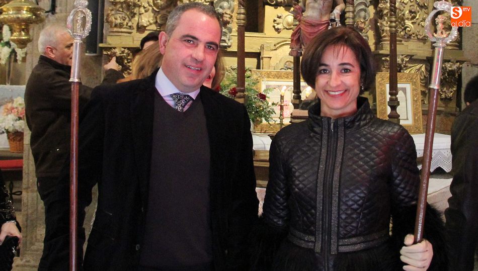 Los hermanos, Alonso y Eva Sánchez Martín, mayordomos de San Sebastián