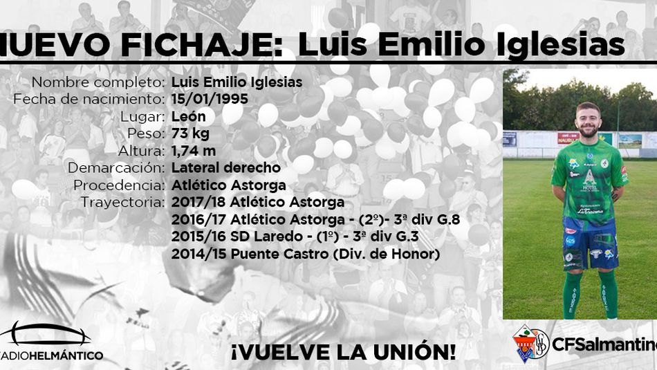 Creación del CF Salmantino UDS para anunciar el fichaje de Emilio.
