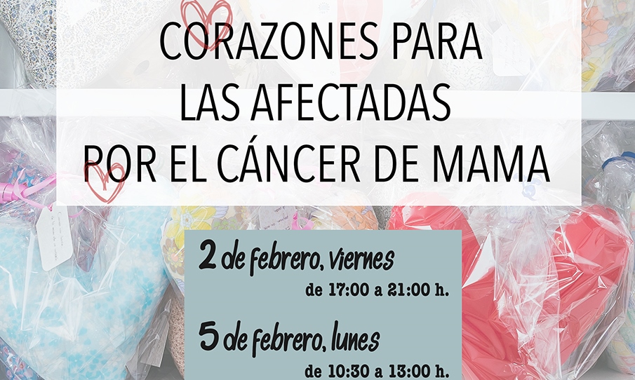 Corazones solidarios para las afectadas por cáncer de mama