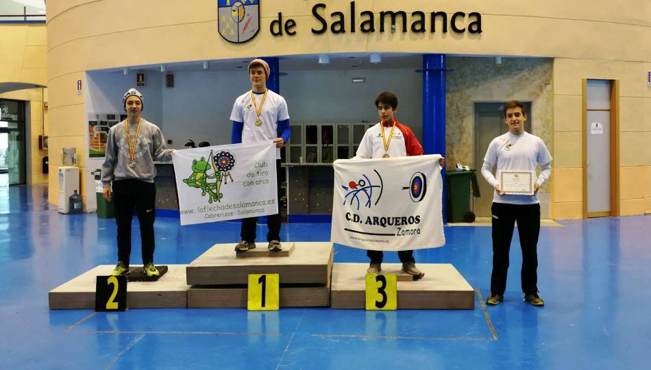 Uno de los podios del Campeonato Regional de Sala celebrado en la Diputación de Salamanca