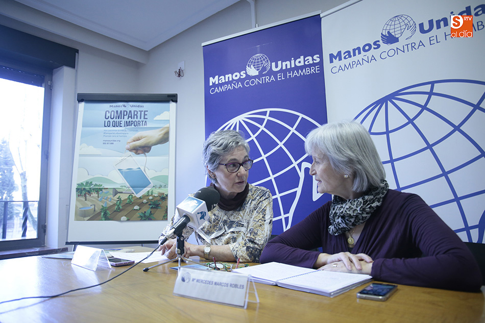 Mercedes Marcos, presidenta de Manos Unidas (dcha.) y Esperanza Rivas, voluntaria. Fotos: Alejandro López