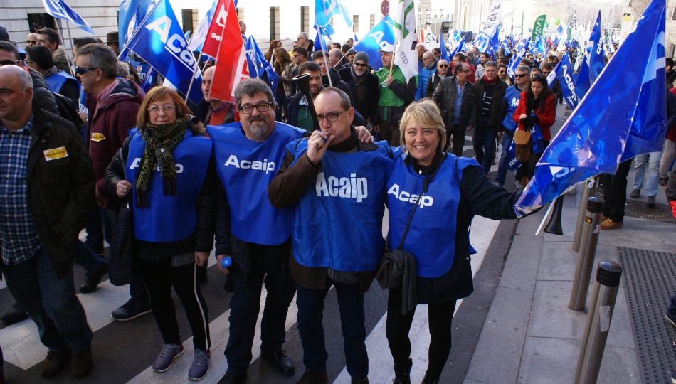 Trabajadores de la cárcel de Topas en la manifestación de Madrid