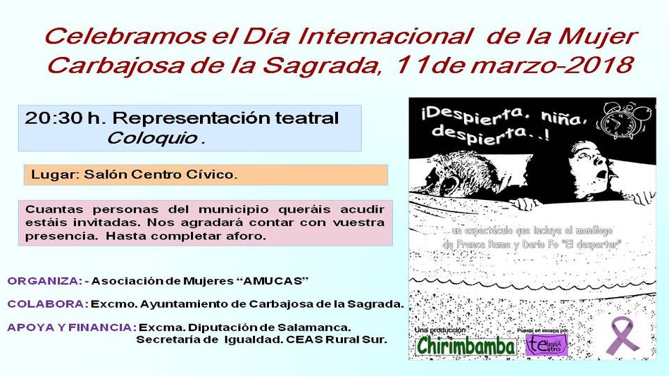 Amucas celebra del Día Internacional de la Mujer con una representación teatral y un coloquio
