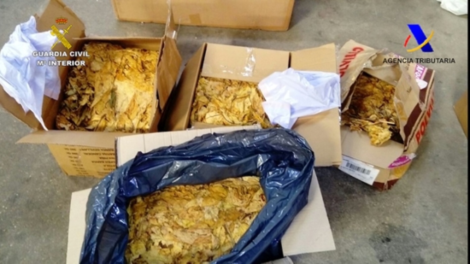 Tabaco de contrabando incautado por la Guardia Civil