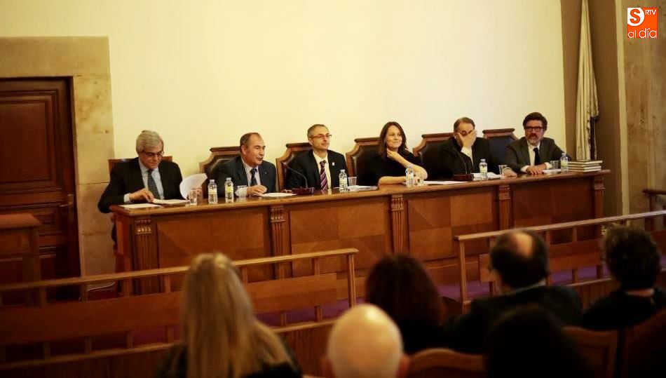 Homenaje a Ángel Marcos de Dios en el Aula Magna de Filología. Foto de Alejandro López