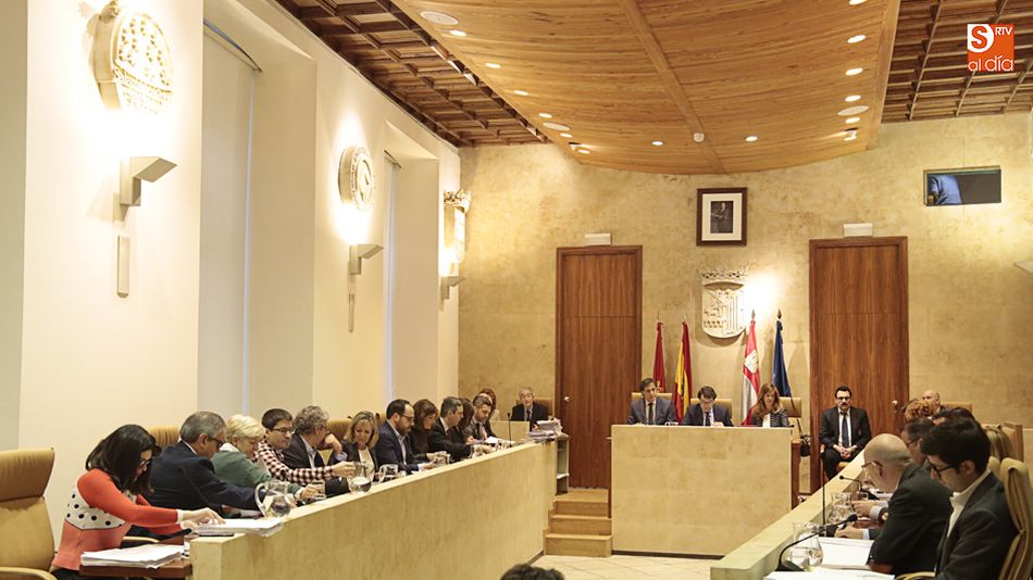 Un instante del pleno municipal celebrado esta mañana en el Ayuntamiento. Foto: Alejandro López