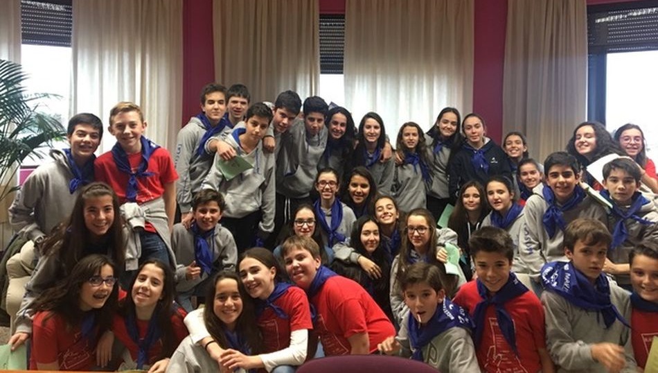 Un grupo de escolares, durante la jornada.