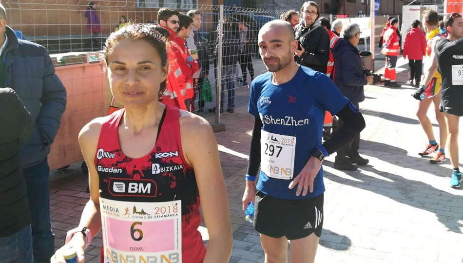 Gema Martín, tras atravesar la meta.