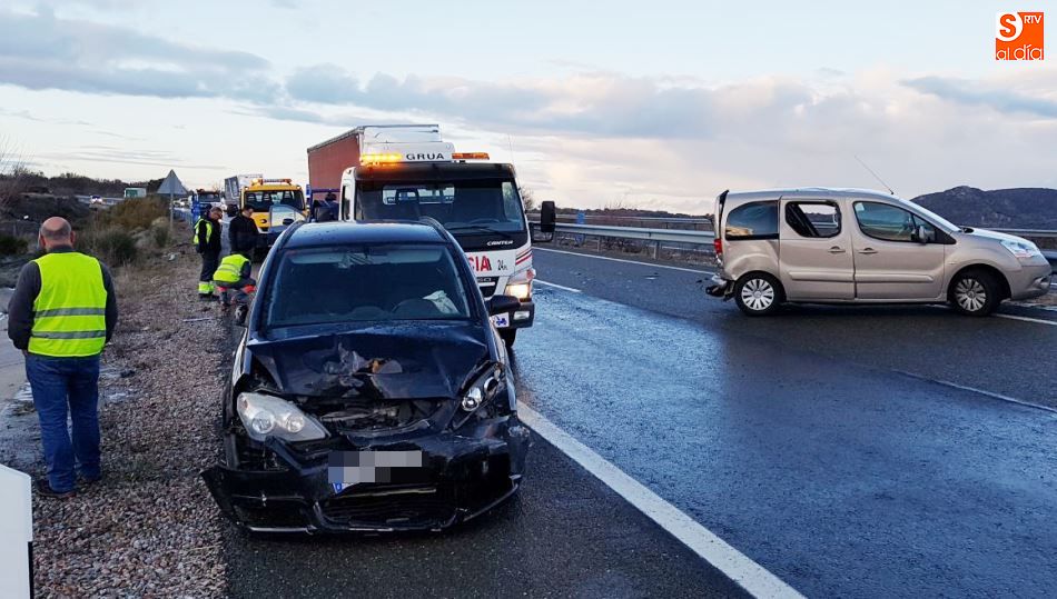 Aspecto de algunos de los coches involucrados en el accidente