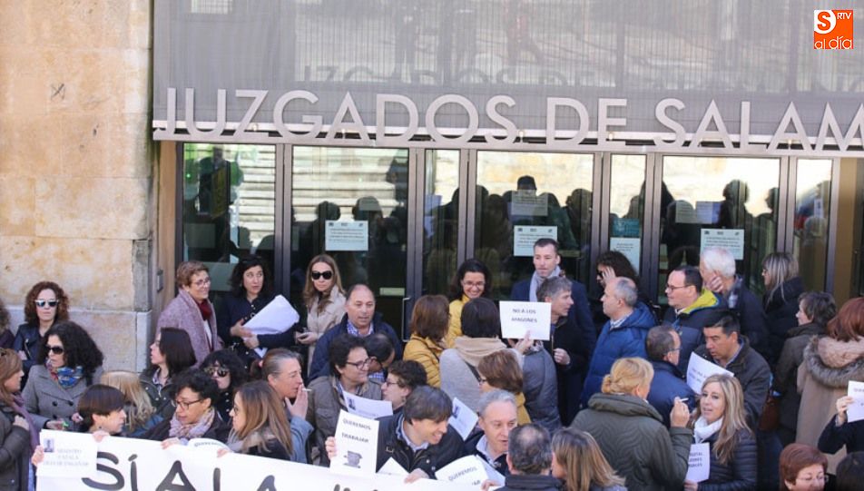 Una de las movilizaciones de los trabajadores del Juzgado de Salamanca