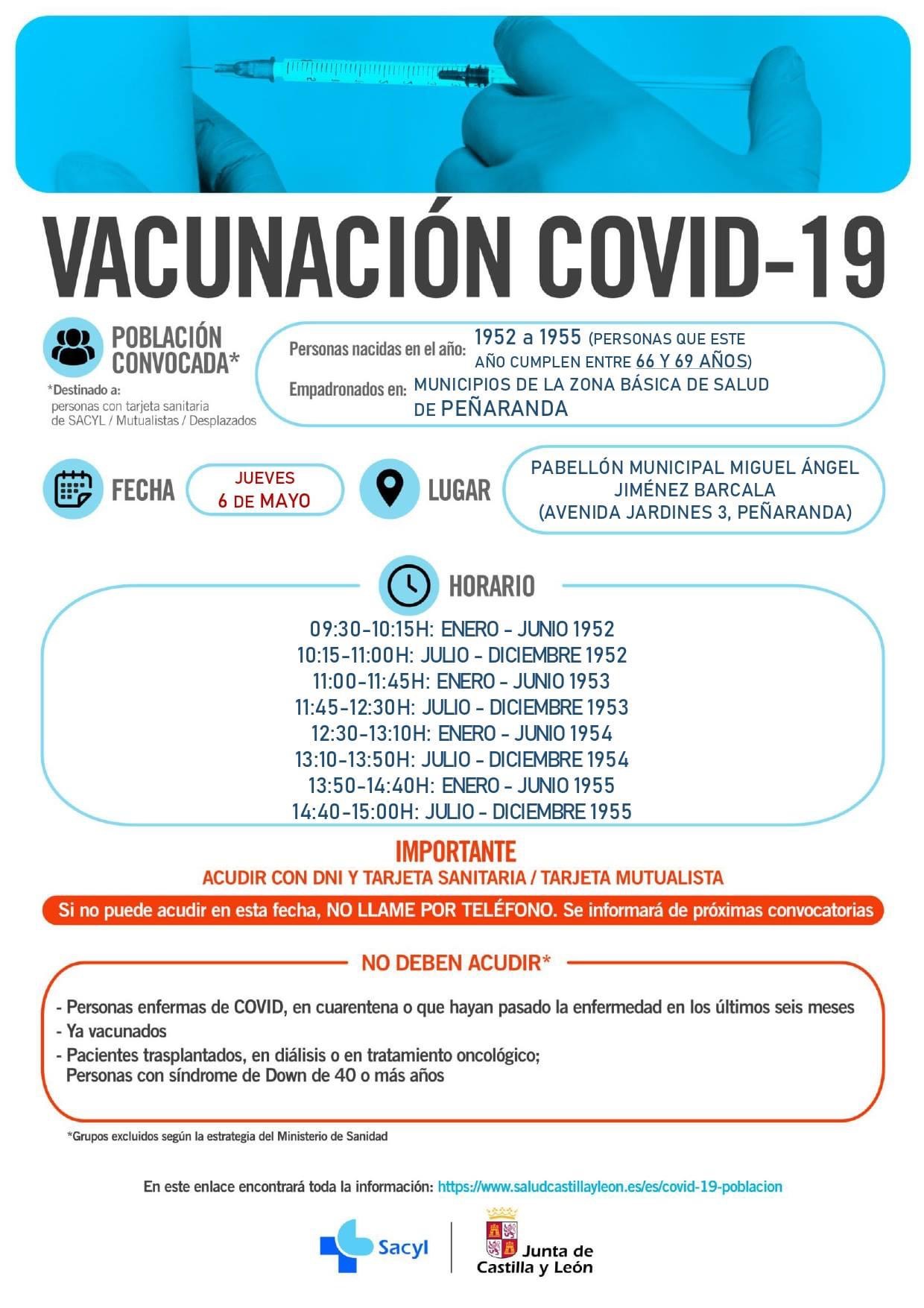 La vacunación frente al Covid llega este jueves a la población de 66 a 69 años de la zona...
