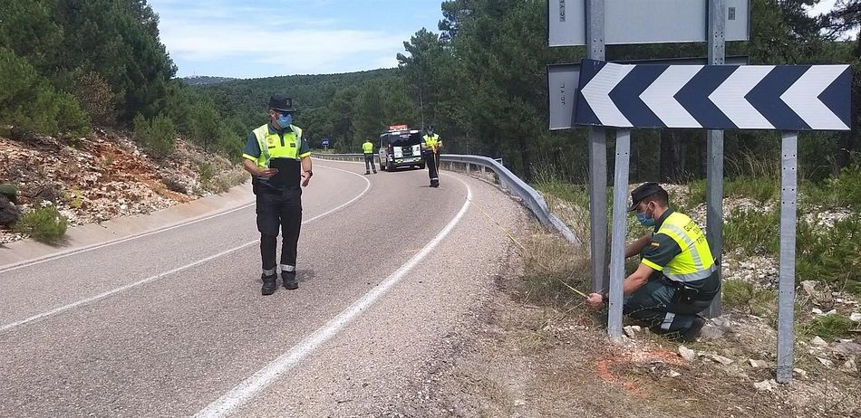 Lugar del accidente en la carretera SO-934 cerca de San Leonardo de Yagüe - Subd. de Gobierno de Soria