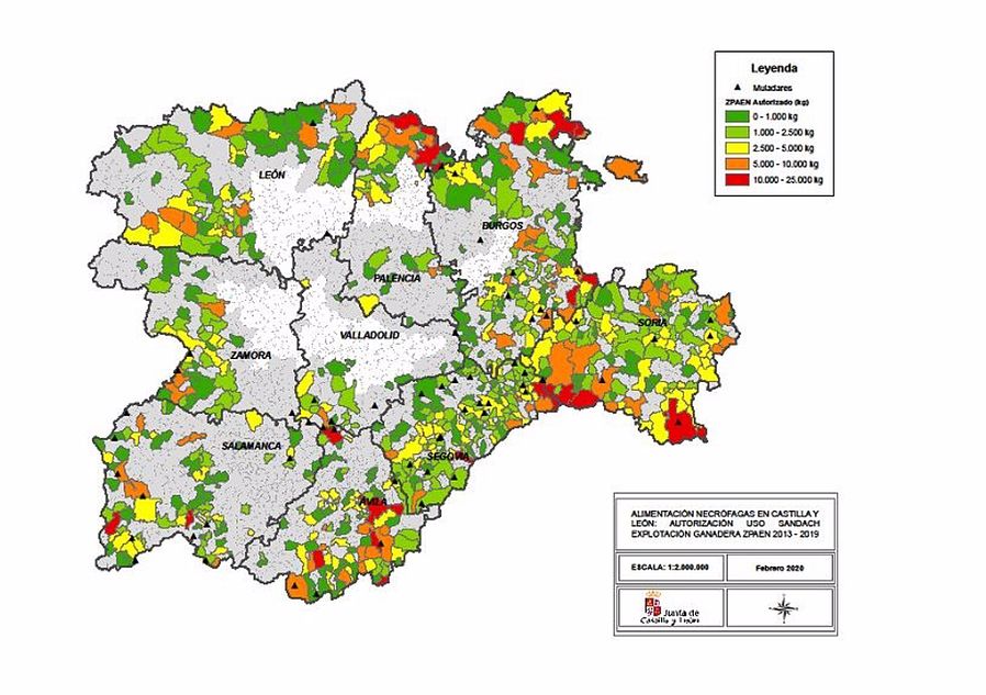 Castilla y León es la comunidad autónoma con mayor número de muladares para alimentación de...