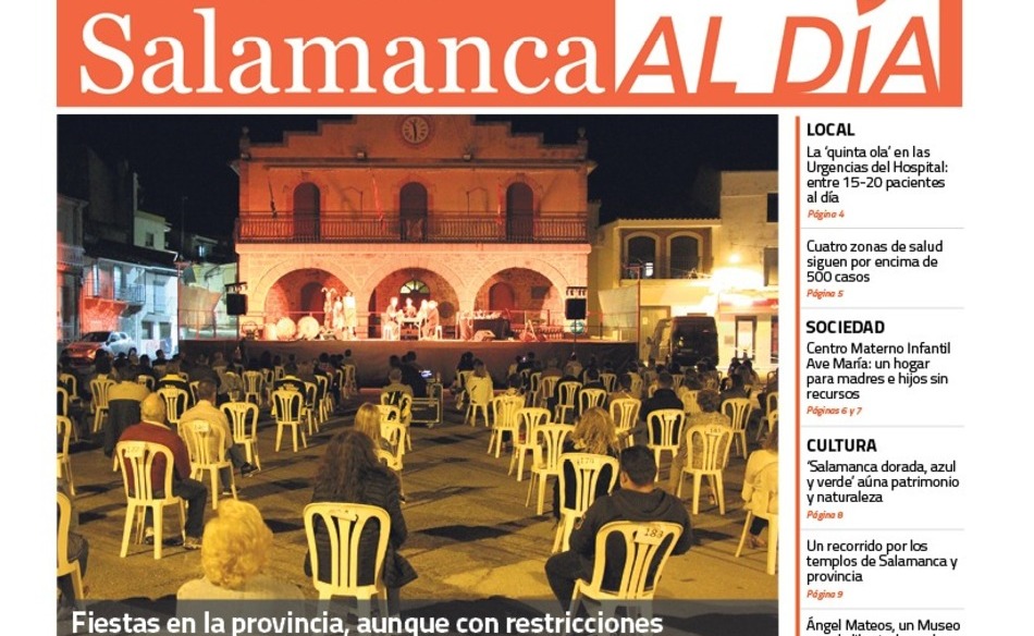 Portada del número de agosto del periódico de papel SALAMANCA AL DÍA