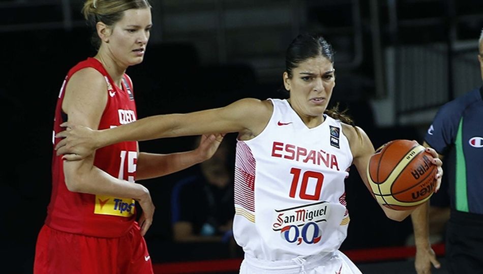 Marta Xargay en un partido con la Selección española