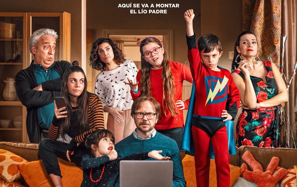 Protagonistas de la película Padre no hay más que uno, entre los que destaca Santiago Segura