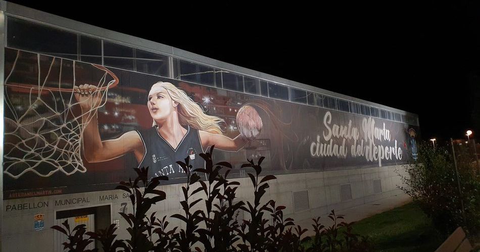 Mural en el pabellón María Santos