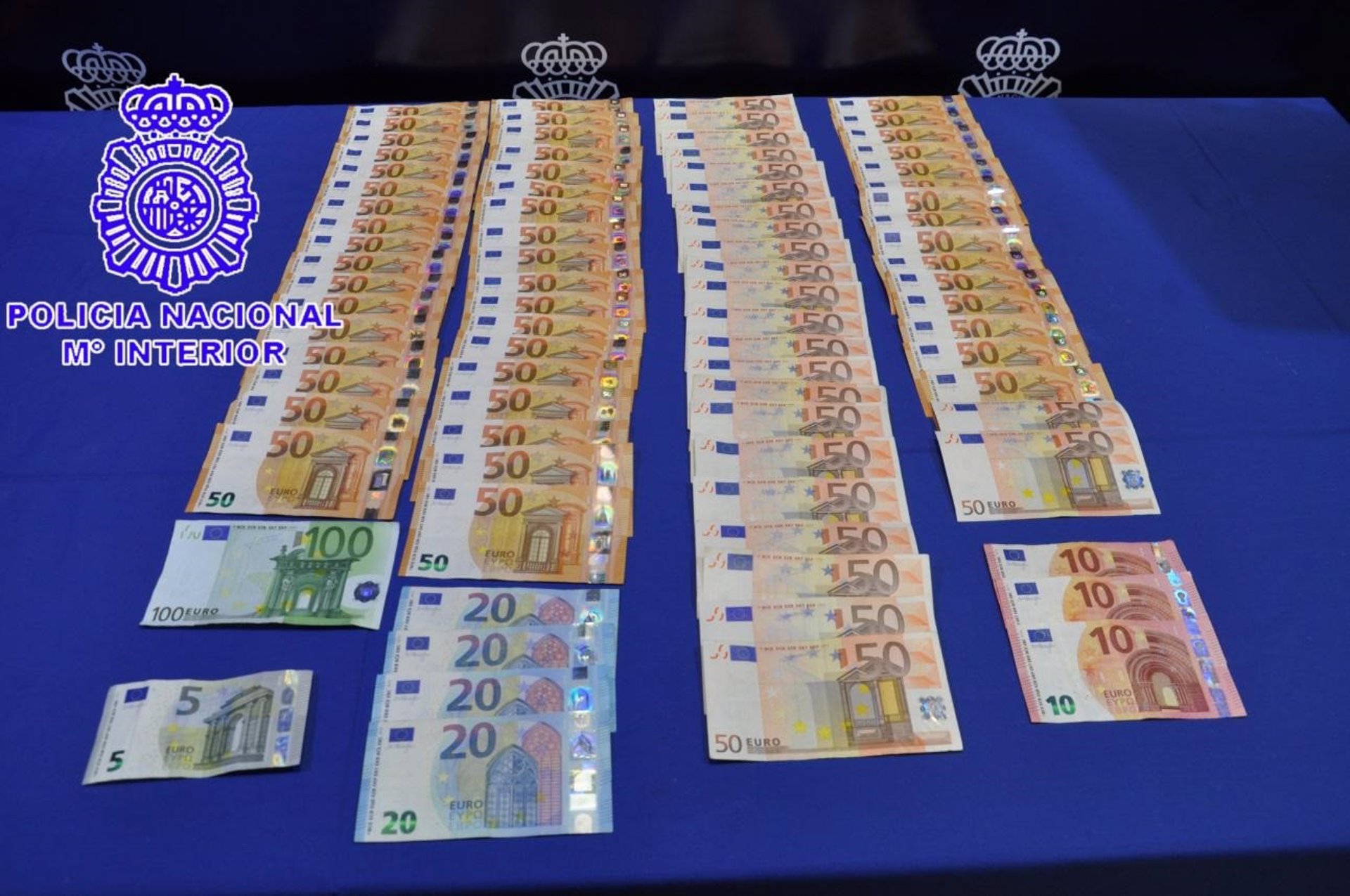 Efectivo sustraido por los detenidos en las viviendas asaltadas del barrio vallisoletano de La Circular. Policía Nacional