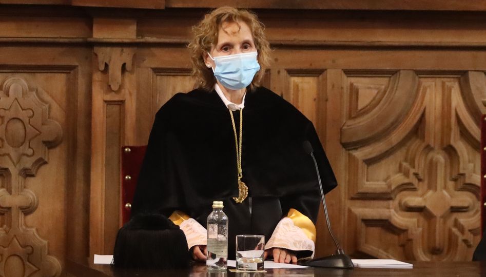 La rectora de la UPSA, Miriam de las Mercedes Cortés Diéguez, en la apertura del curso, celebrada esta mañana. Foto UPSA