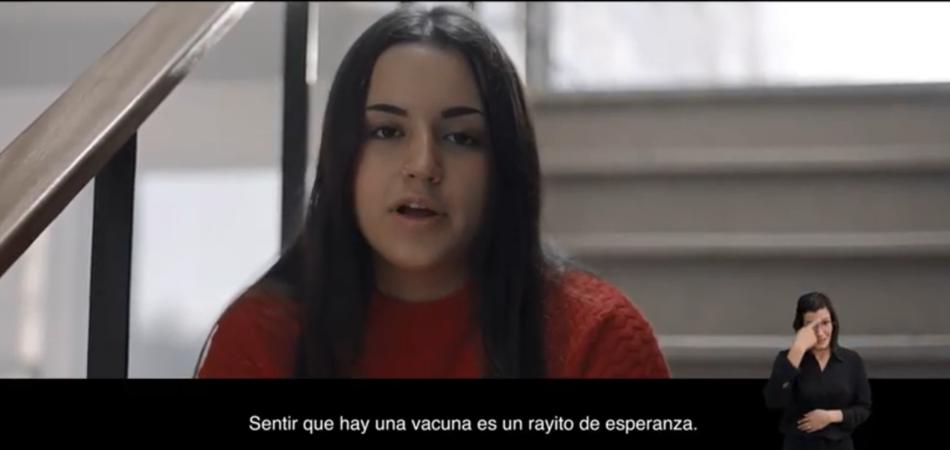 Irene Sierra, estudiante que protagoniza uno de los vídeos de la campaña de Sanidad