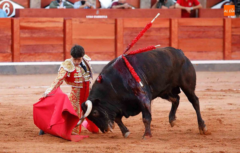 Antonio Grande toreando a su segundo de la tarde - Foto: Miguel Hernández
