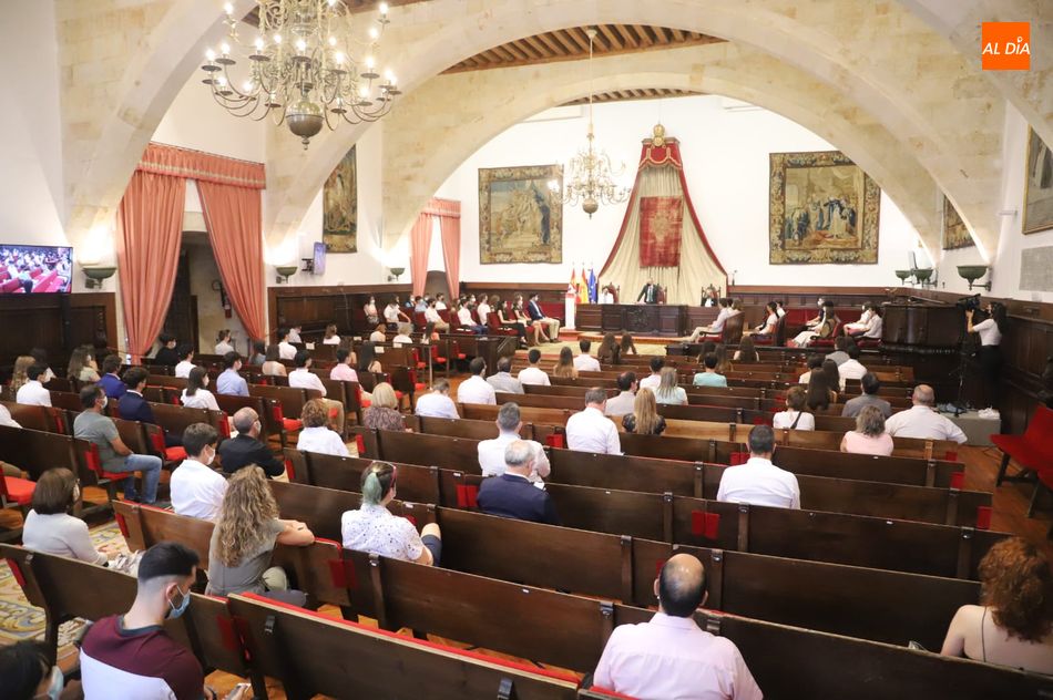 Paraninfo de la Universidad de Salamanca en un acto anterior - Archivo