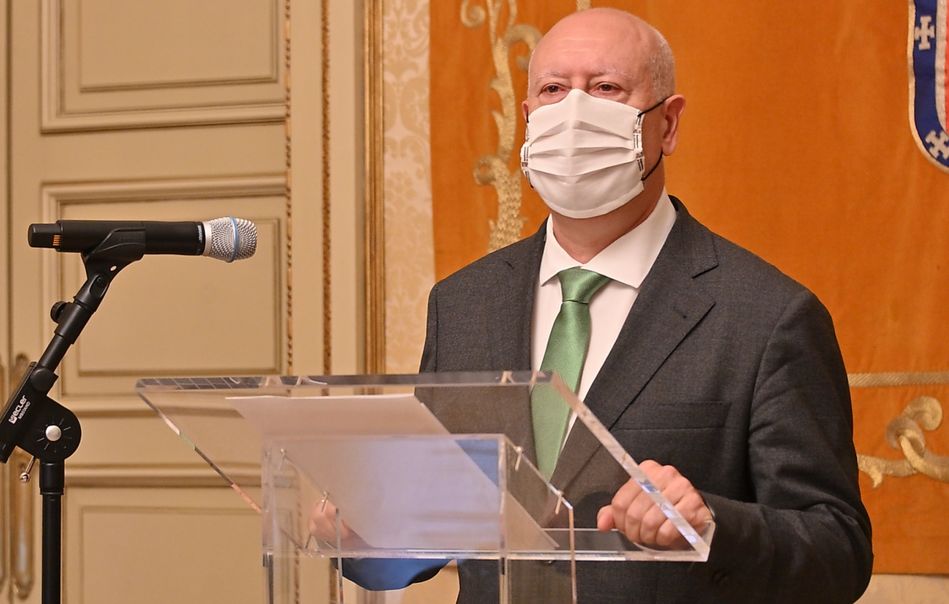 El concejal de Promoción Económica del Ayuntamiento de Salamanca, Juan José Sánchez Alonso, en la rueda de prensa de este jueves