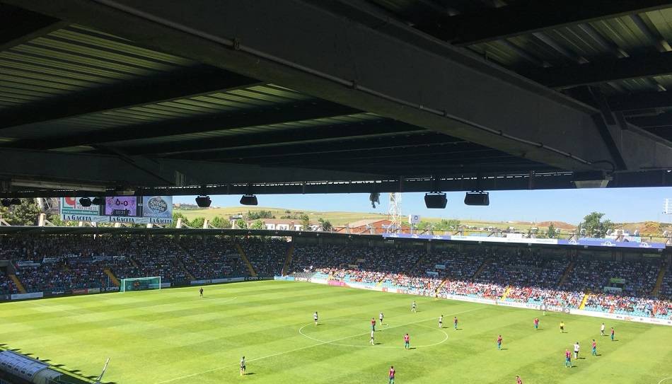Imagen del estadio Helmántico en un partido de esta temporada