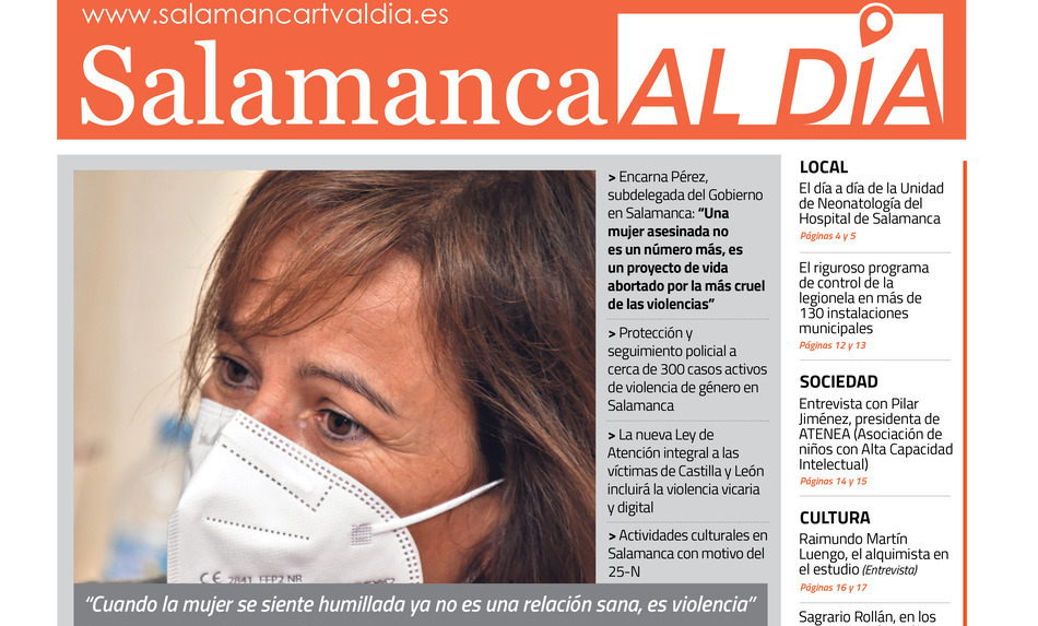 Portada del número de noviembre del periódico de papel SALAMANCA AL DÍA