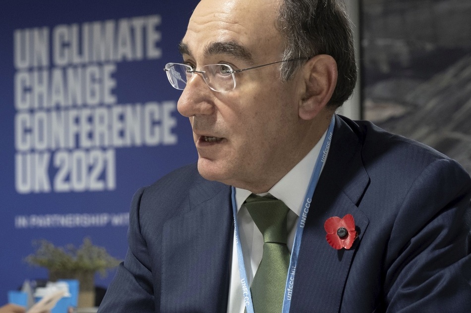 El presidente de Iberdrola, Ignacio Galán, este jueves en la COP26.