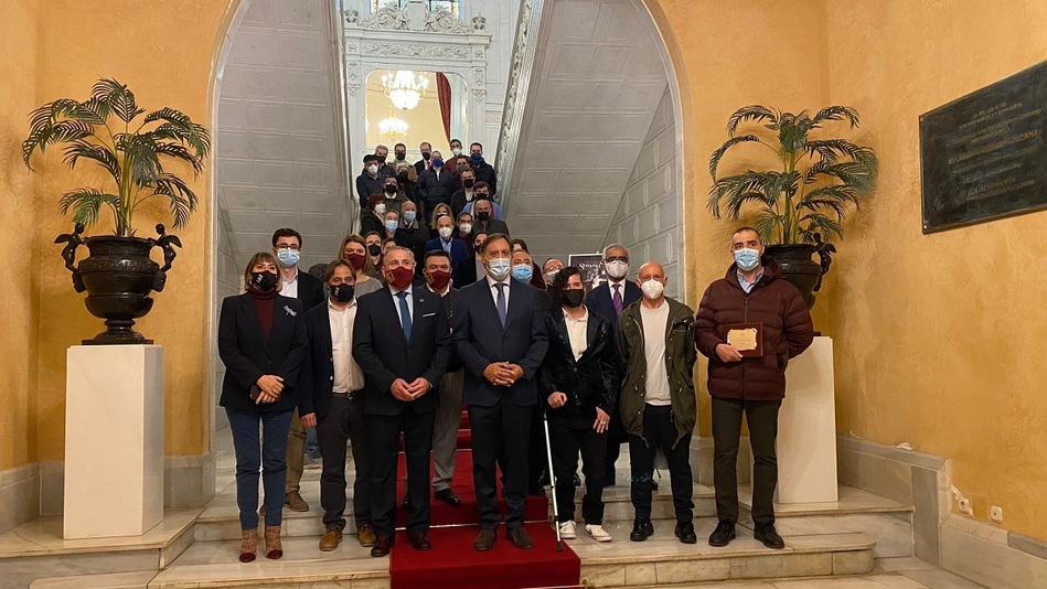 Presentación del cartel anunciador de la Semana Santa de Salamanca 2022 en el Ayuntamiento. Foto: @aytosalamanca
