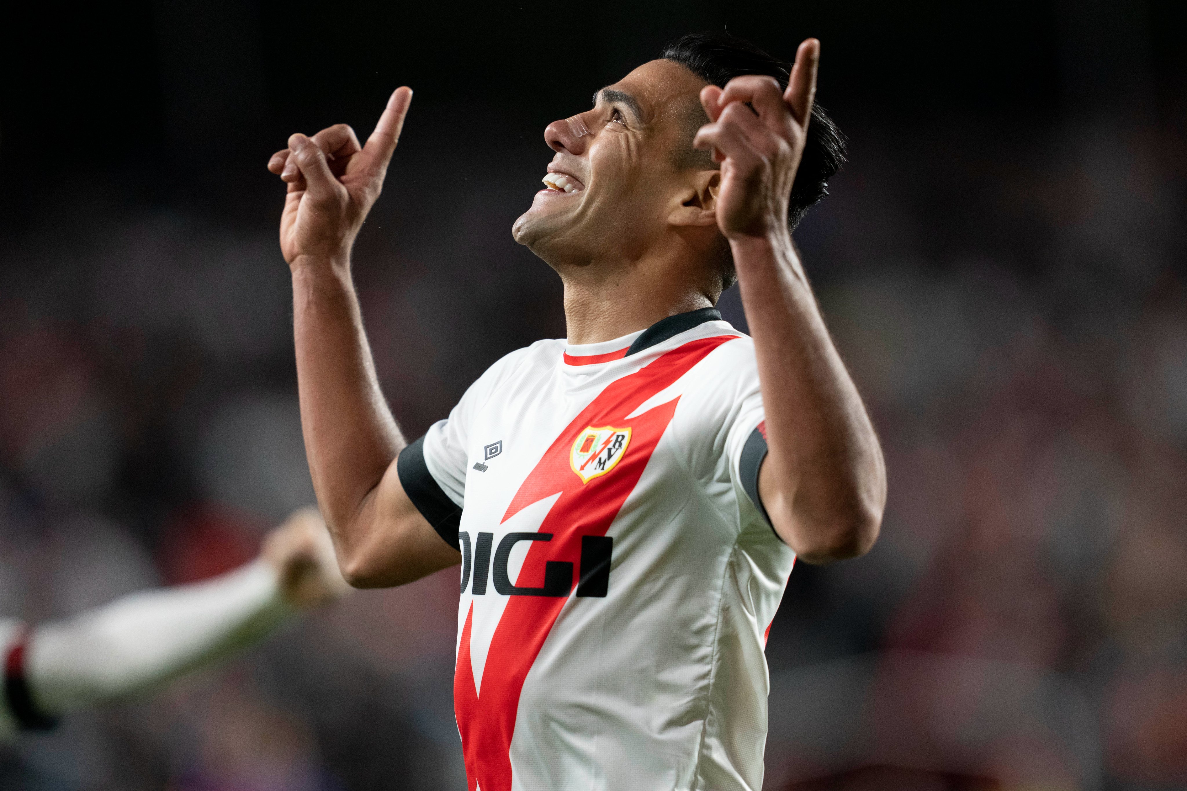 Falcao celebra un gol con el Rayo / La Liga