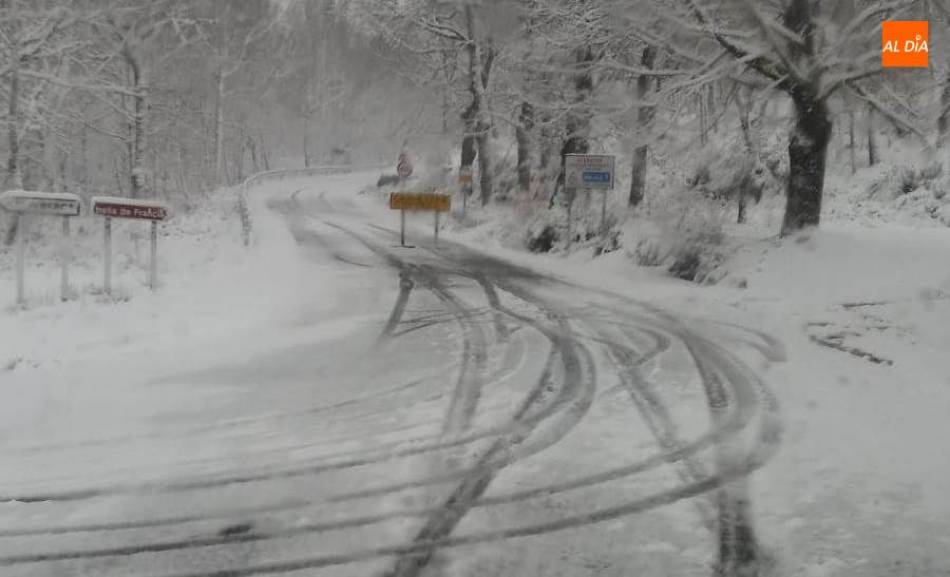Necesario el uso de cadenas en la carretera de acceso a la Peña de Francia
