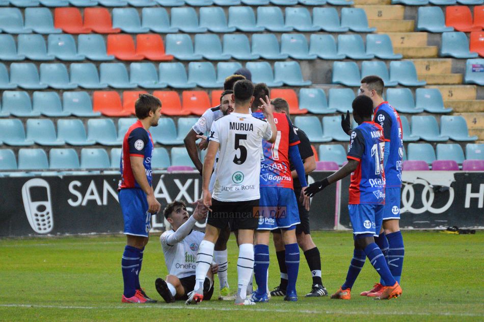 El Salamanca UDS, durante su último choque / Guillermo García