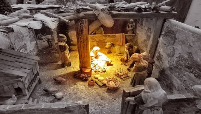 Imagen de archivo de un belén navideño