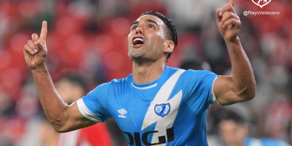 Falcao, tras un gol / Rayo Vallecano