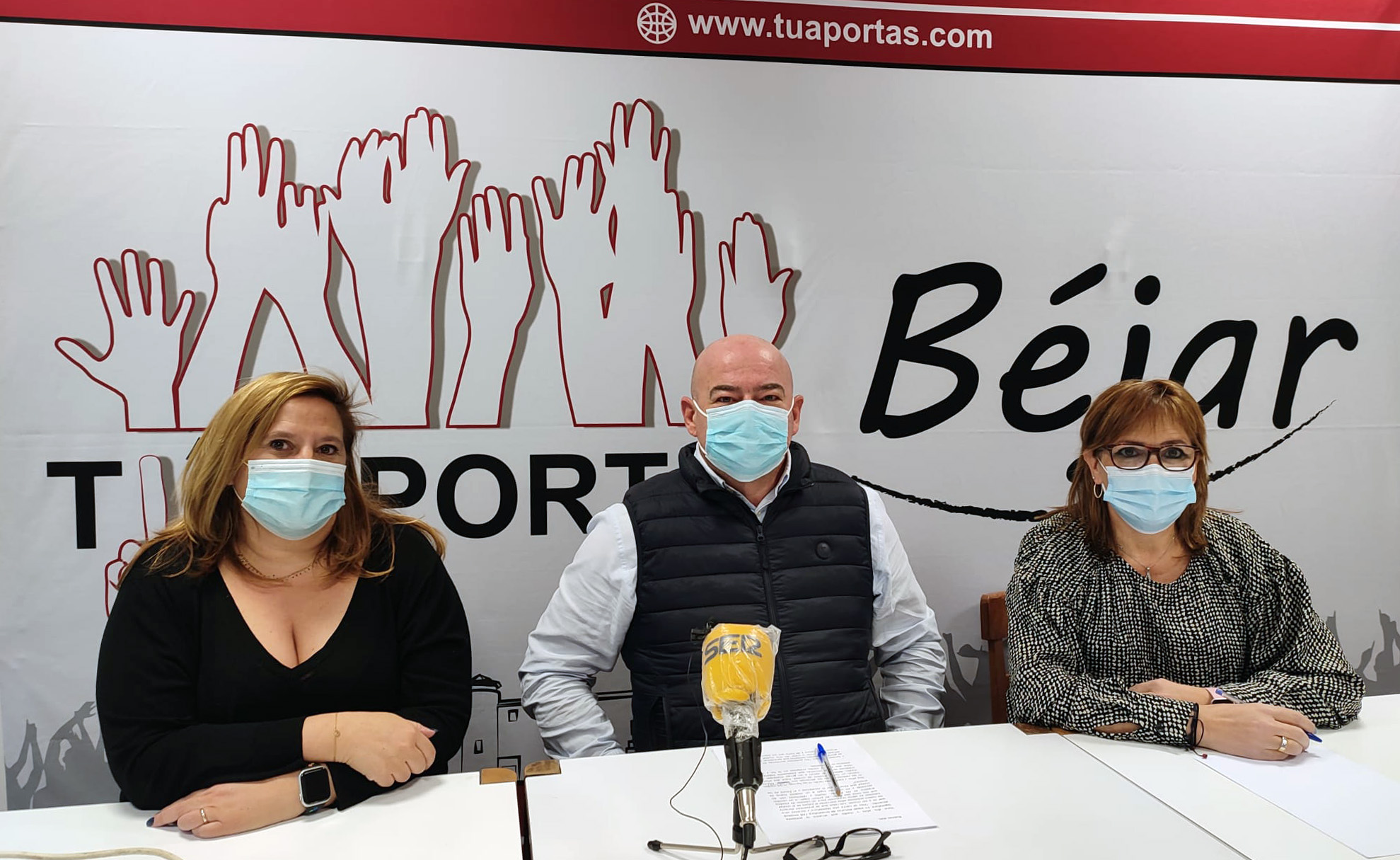 Foto de la última rueda de prensa ofrecida por Tú Aportas | Foto: David Sánchez