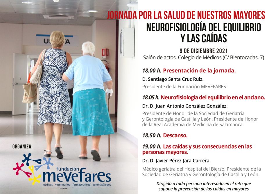 El Colegio de Médicos de Salamanca acoge mañana una jornada sobre prevención de caídas en personas mayores