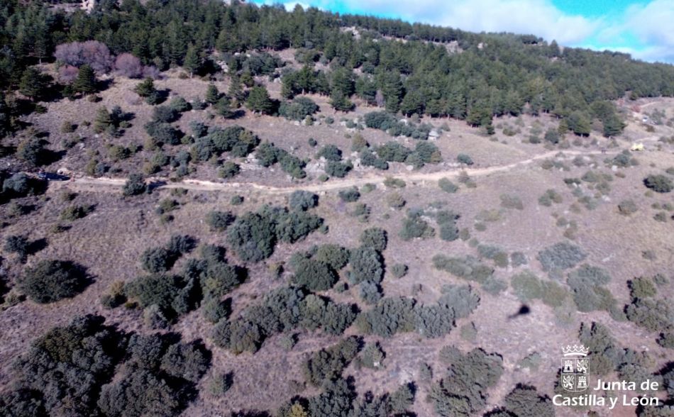 Imagen de la zona donde ocurrió el incidente - Junta CYL/Helicóptero medicalizado