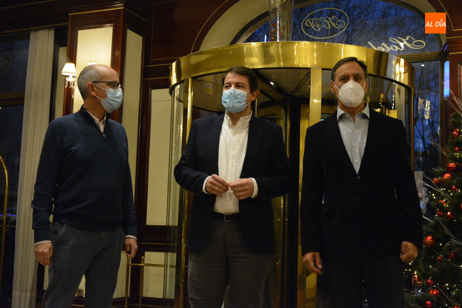 Mañueco, acompañado por Iglesias y García Carbayo este jueves en Salamanca. Foto: Vanesa Martins