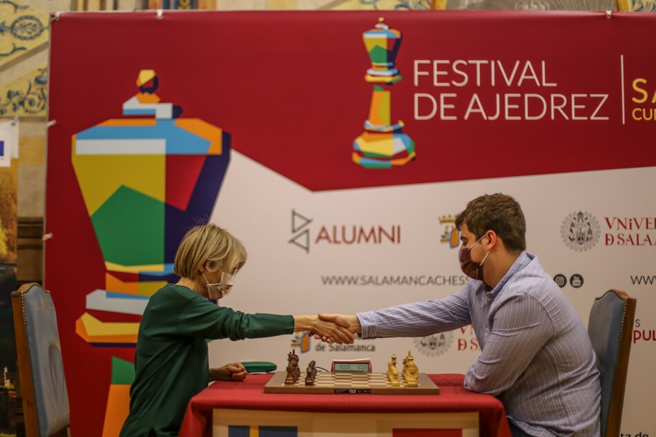 Imagen de la jornada de este viernes del Festival de Ajedrez de Salamanca. Foto: @ajedrezsalamanc